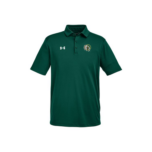Under Armour - Short Sleeve - Mens Tech™ Polo - Embroidered New Warrior Head Forest Green