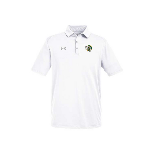 Under Armour - Short Sleeve - Mens Tech™ Polo - Embroidered New Warrior Head White