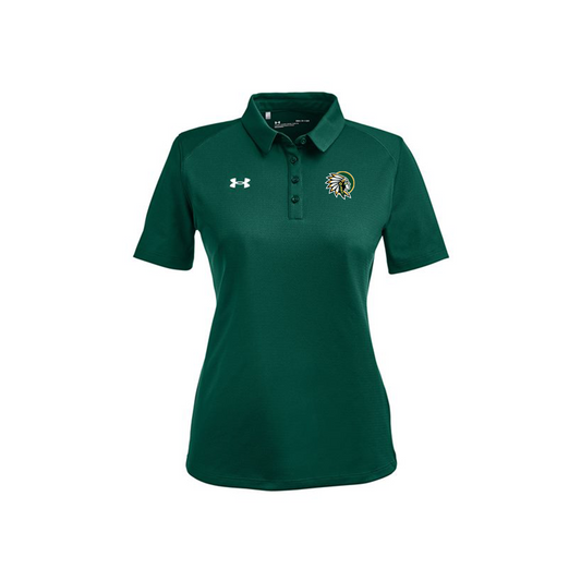 Under Armour - Short Sleeve - Ladies Tech™ Polo - Embroidered New Warrior Head Forest Green