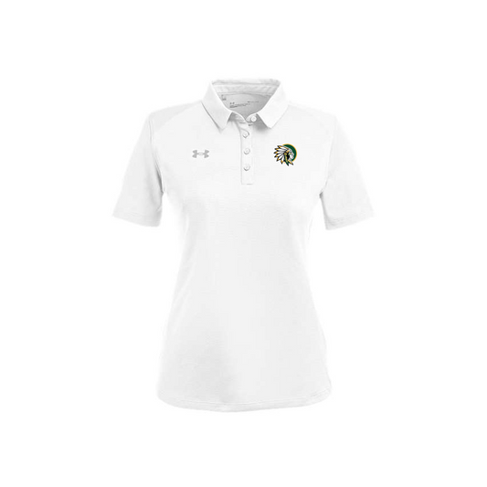 Under Armour - Short Sleeve - Ladies Tech™ Polo - Embroidered New Warrior Head White