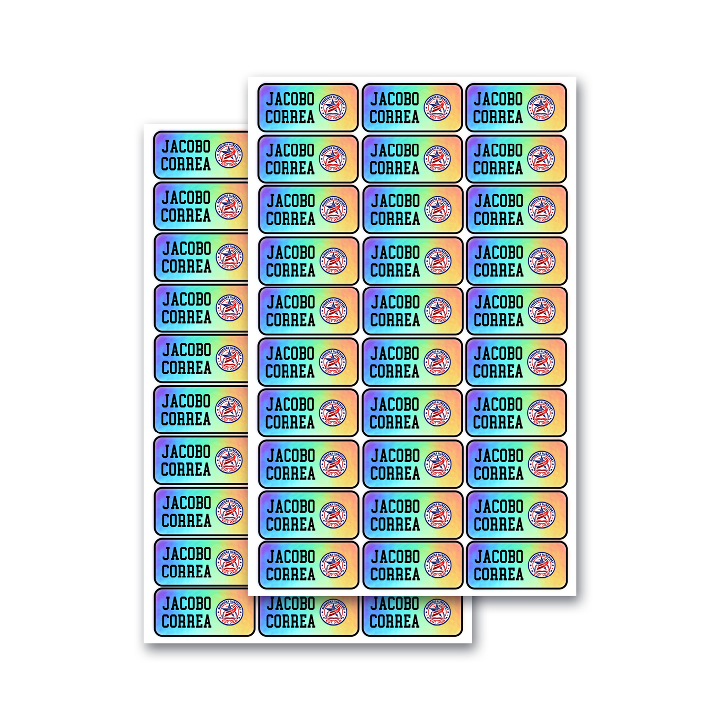 Custom Iridescent School Labels