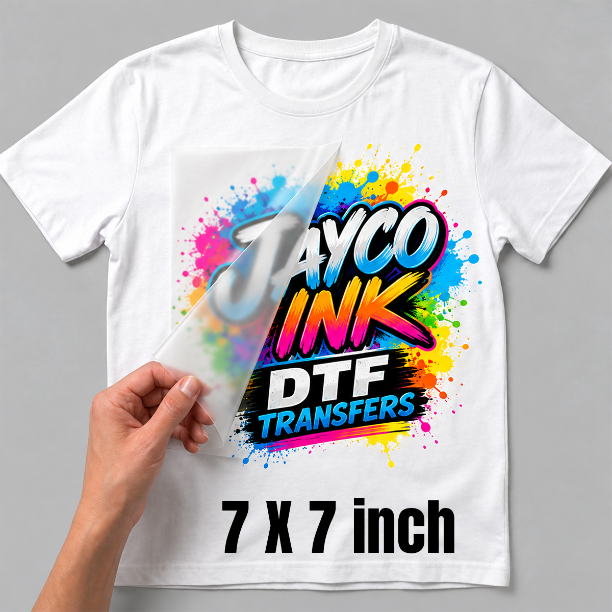 Ultra HD DTF Transfer – 7” x 7” | Ready to Press | Printed In-House