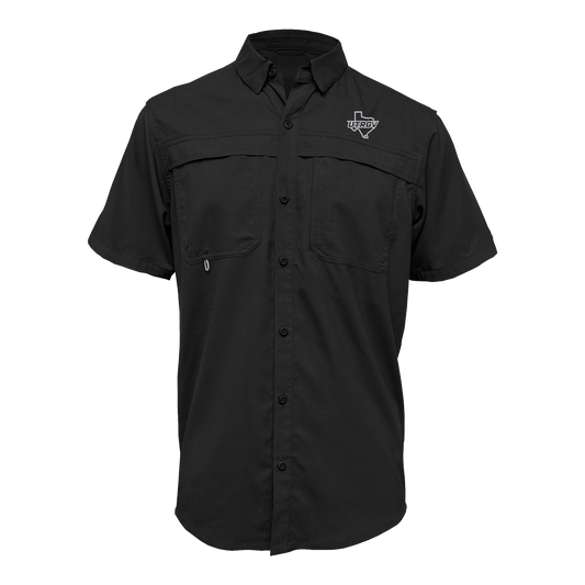 UTRGV White Texas Logo - Men's Black Fishing Shirt