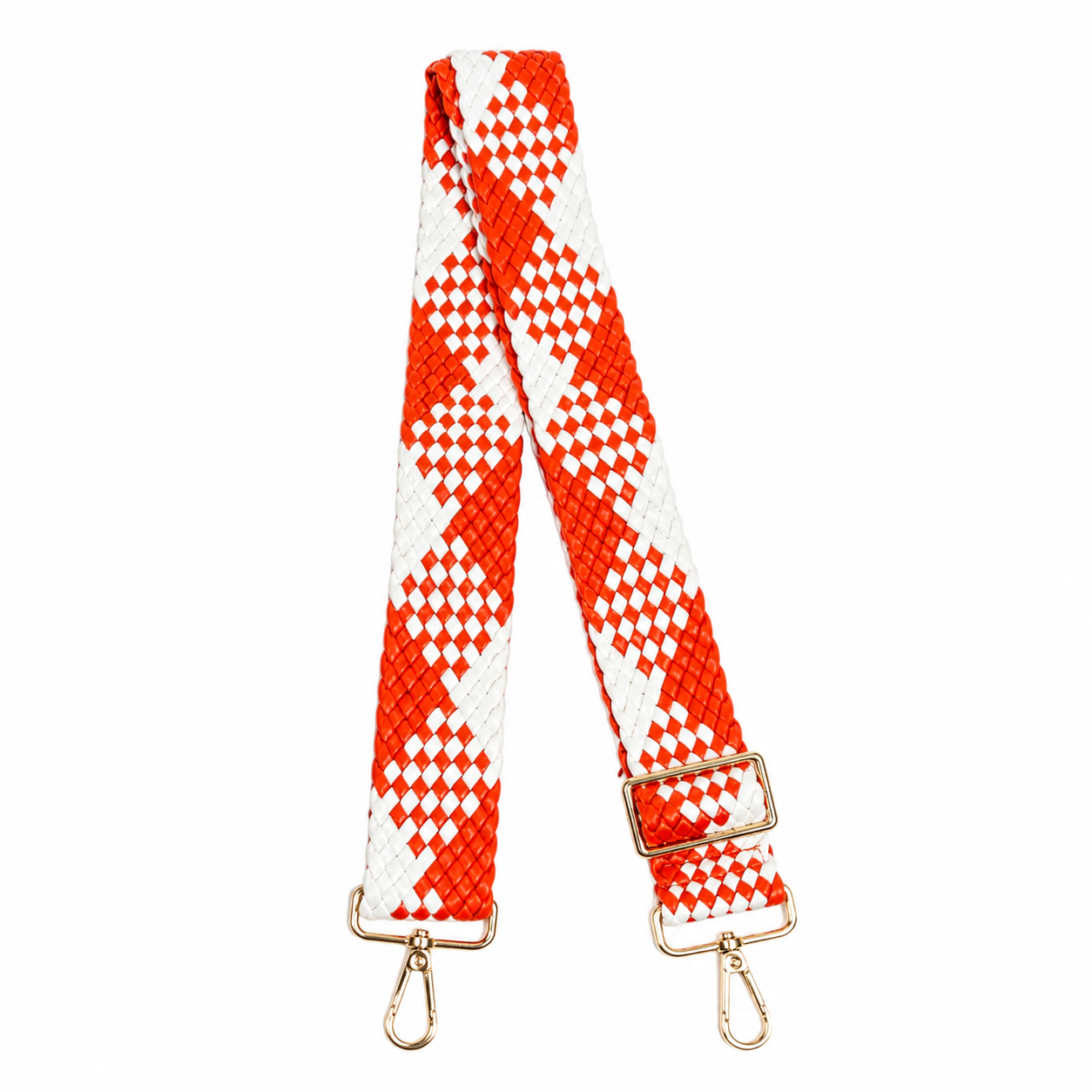Orange & White Woven Adjustable Purse Strap