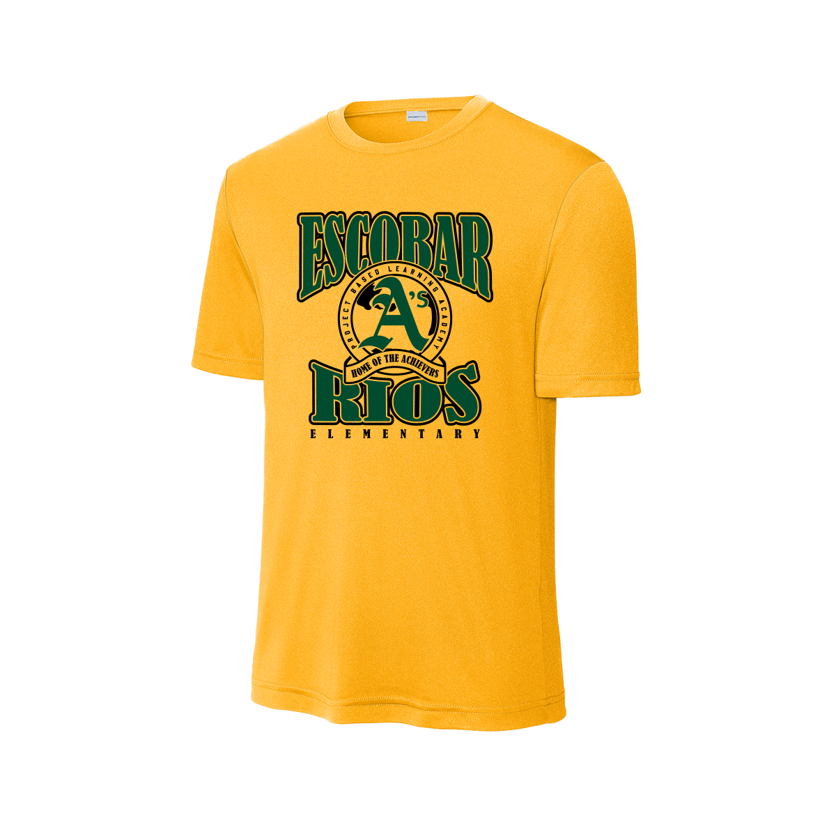 Escobar Rios Elementary - Home Of The Achievers - Dri-Fit T-Shirt - Gold