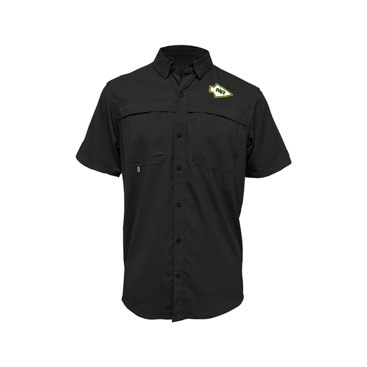 Embroidered Fishing Shirt - Short Sleeve - Nikki Rowe Warriors - New Spear Head Black