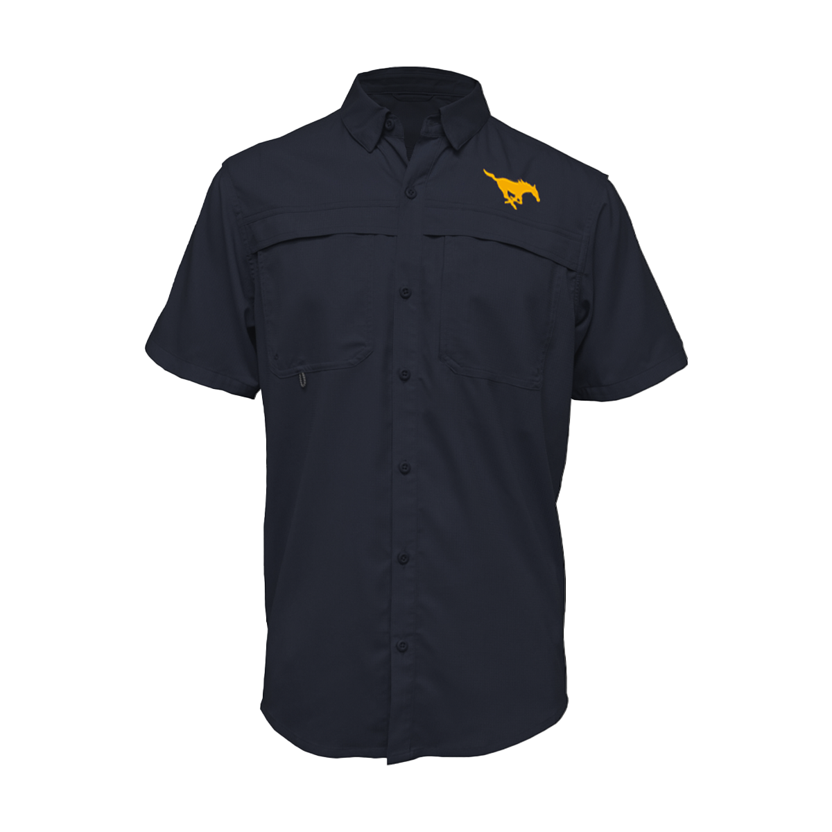 Embroidered Fishing Shirt - Short Sleeve - McAllen Memorial Mustangs