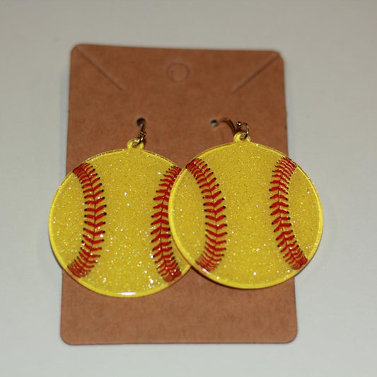 Softball Acrylic Earrings
