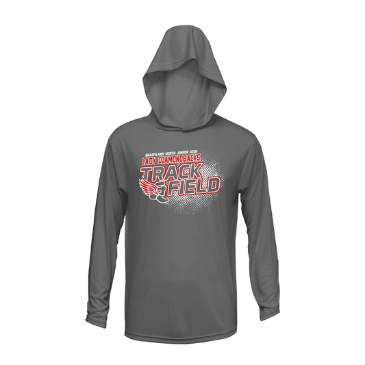 Sharyland North Lady Track and Field 2026 - Fan Shirt - Dry Fit - Hooded Long Sleeve