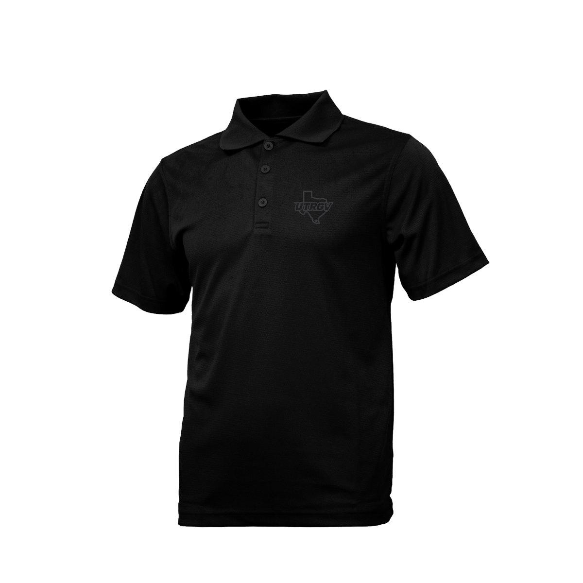 UTRGV Black Texas Logo - Men's Black Polo