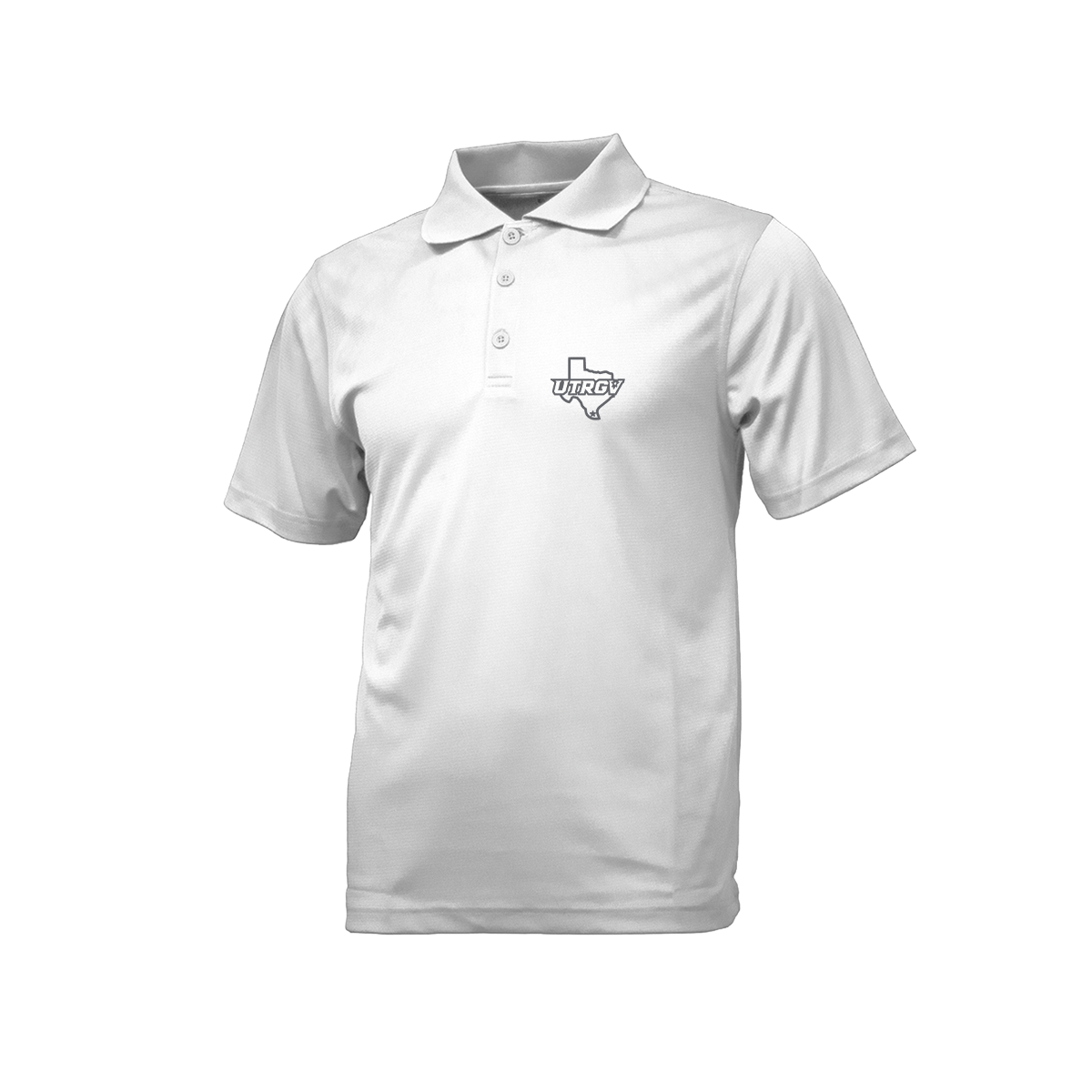 UTRGV Grey Texas Logo - Men's White Polo