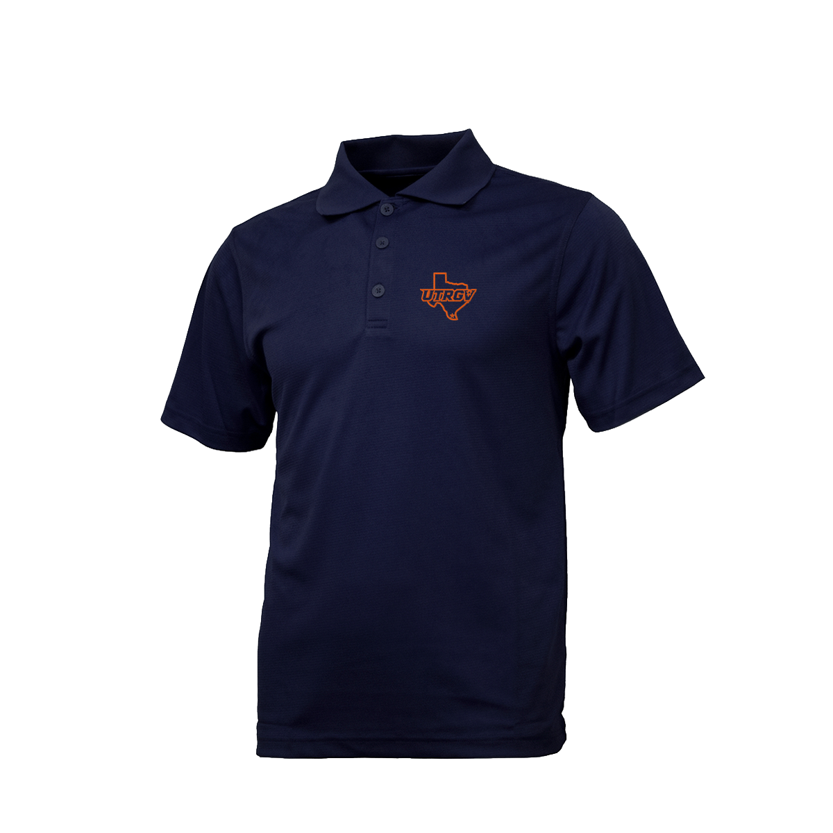 UTRGV Orange Texas Logo - Men's Navy Polo
