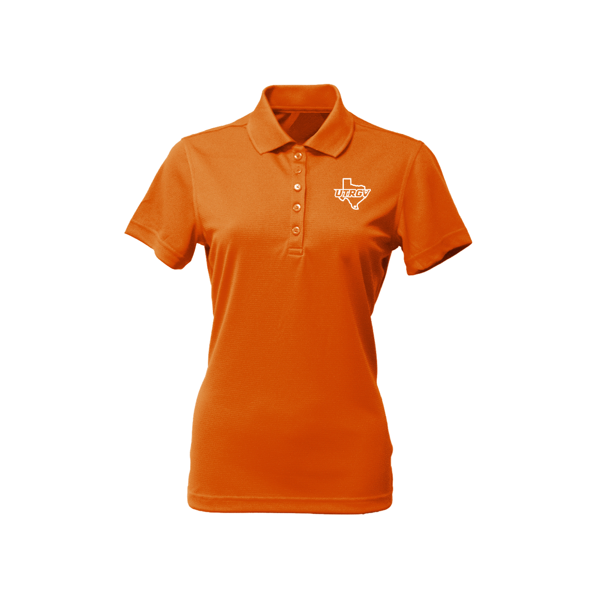 UTRGV White Texas Logo - Women's Orange Polo