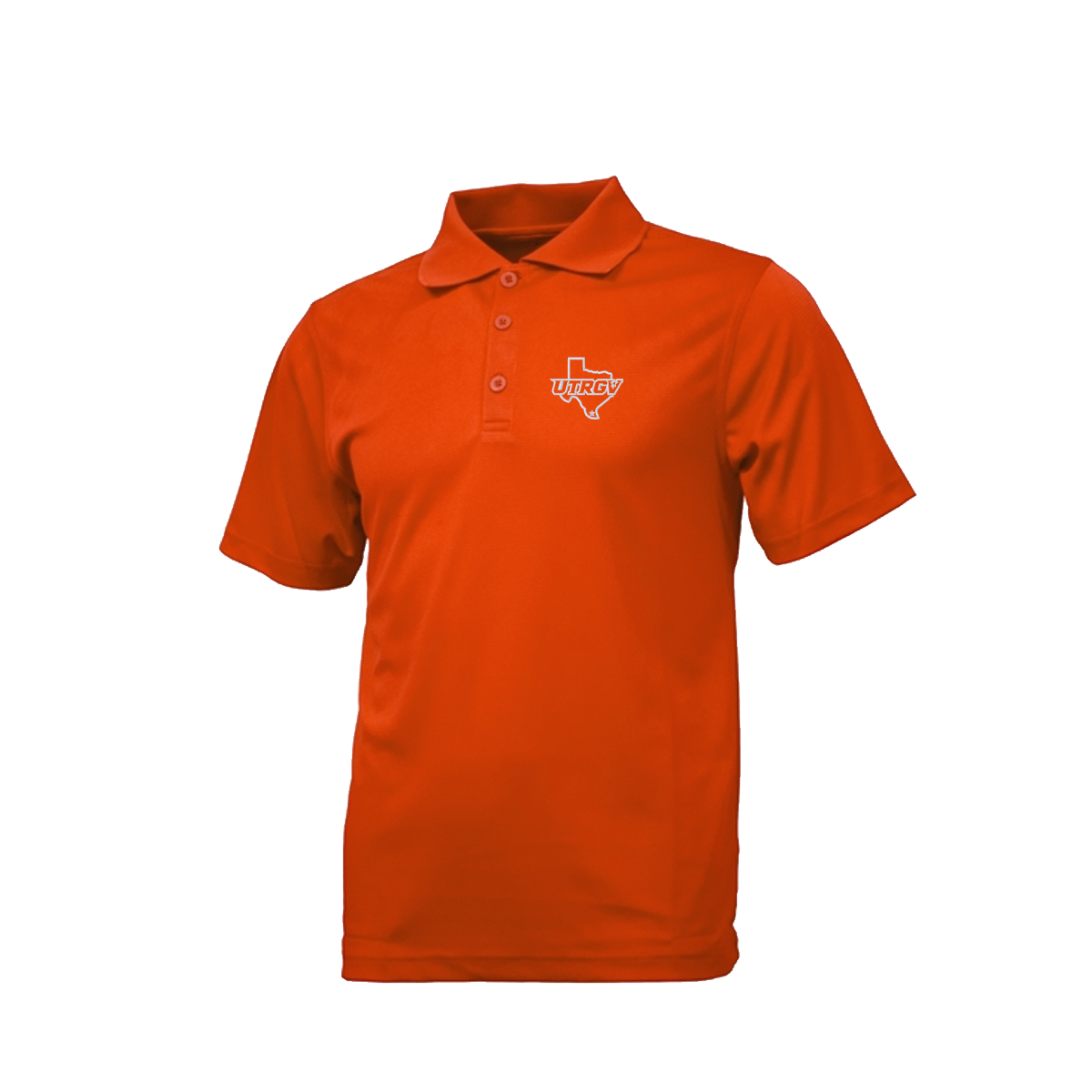 UTRGV White Texas Logo - Men's Orange Polo
