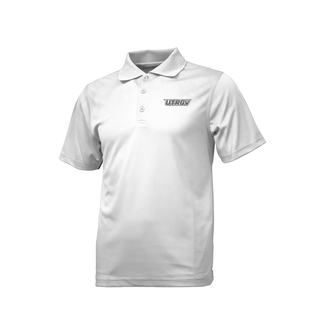 UTRGV Grey Primary Logo - Men's White Polo