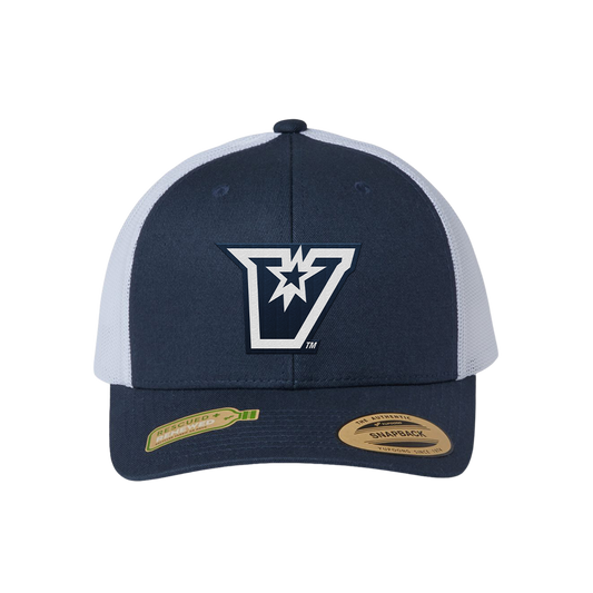 UTRGV Vaqueros Embroidered Yupoong Snapback Cap – Navy/White