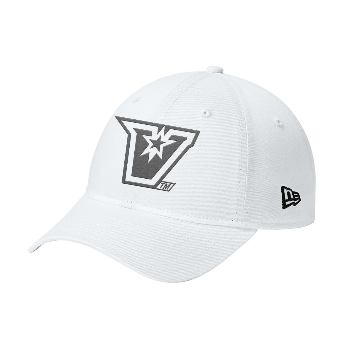 UTRGV™ - Embroidered V-Logo - New Era® Adjustable Unstructured Cap - White/Grey