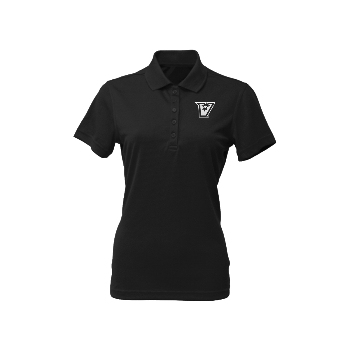 UTRGV White V Logo - Women's Black Polo