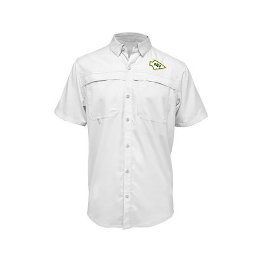 Embroidered Fishing Shirt - Short Sleeve - Nikki Rowe Warriors - New Spear Head White