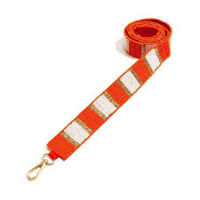 Orange & White Gameday Beaded Purse Strap