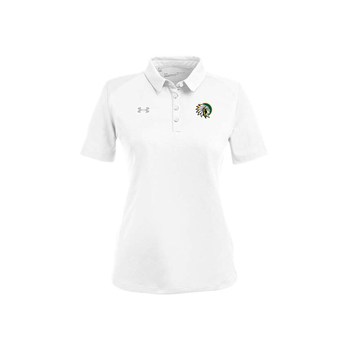Under Armour - Short Sleeve - Ladies Tech™ Polo - Embroidered New Warrior Head White