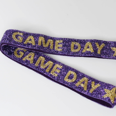 Game Day Purple/Gold Beaded Strap
