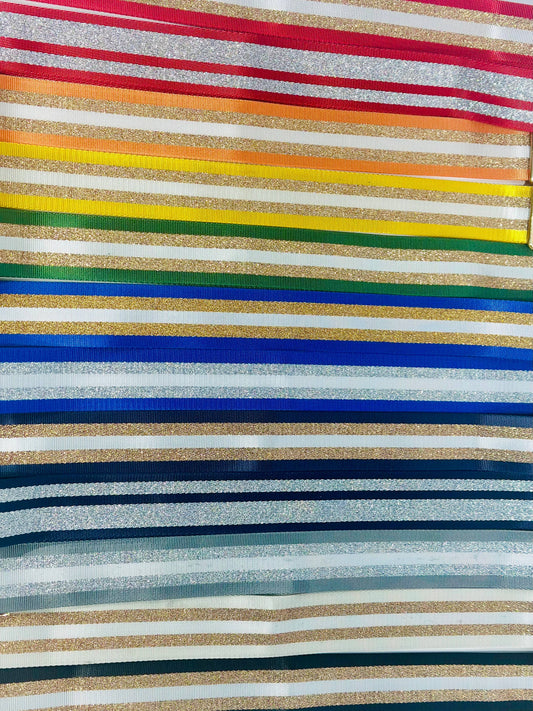 Striped Bag Strap: Silver