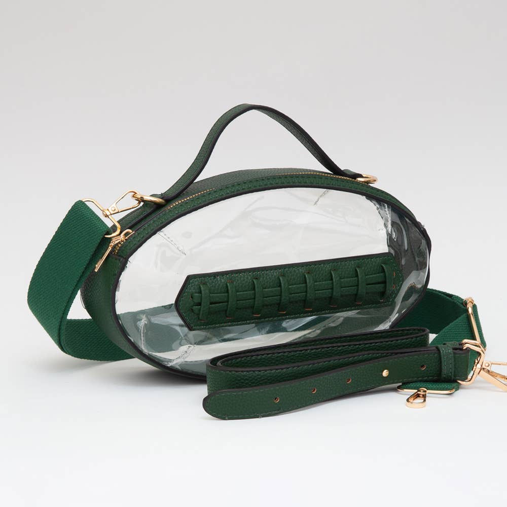 Forest Green & Clear Football Stadium Crossbody Bag