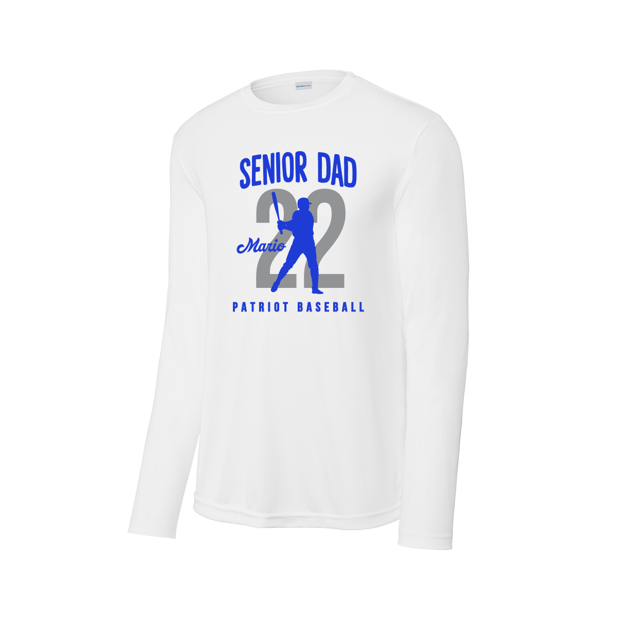 Patriots Senior Baseball Long Sleeve - Fan Shirt - Dad - Batter