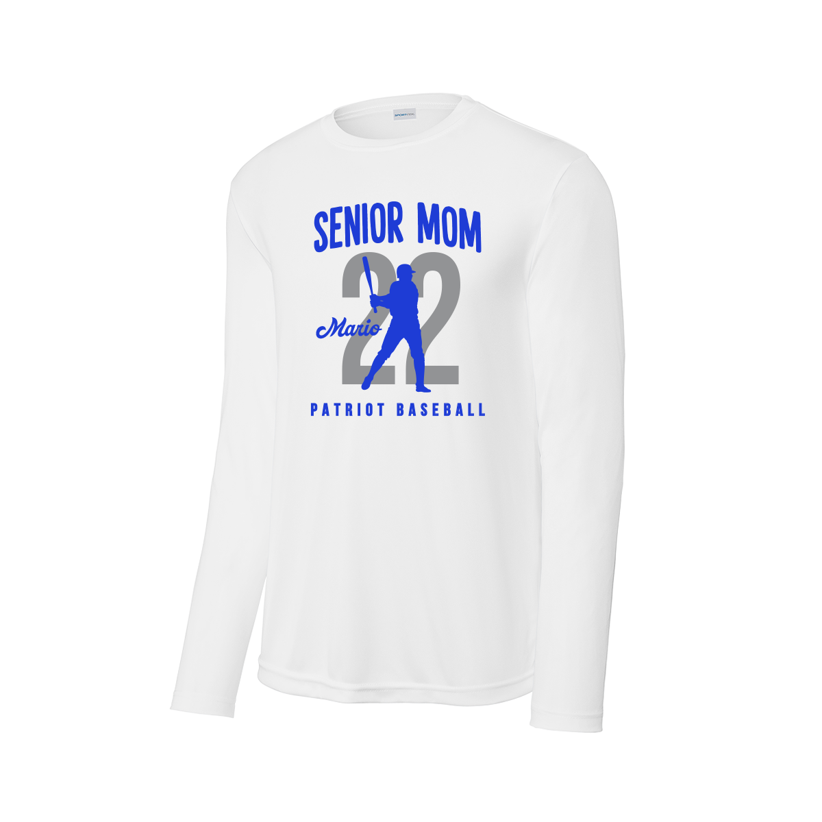 Patriots Senior Baseball Long Sleeve - Fan Shirt - Mom - Batter