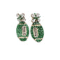 Green Football Beaded Earrings