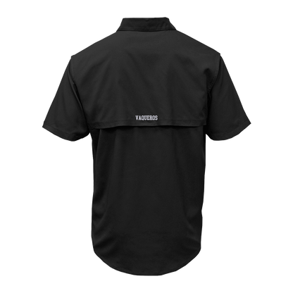 UTRGV White Texas Logo - Men's Black Fishing Shirt