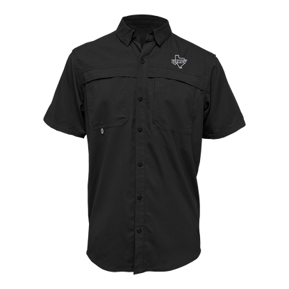 UTRGV White Texas Logo - Men's Black Fishing Shirt