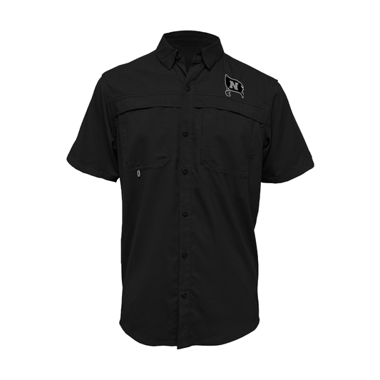 Embroidered Fishing Shirt - Short Sleeve - PSJA North Raiders - Flag