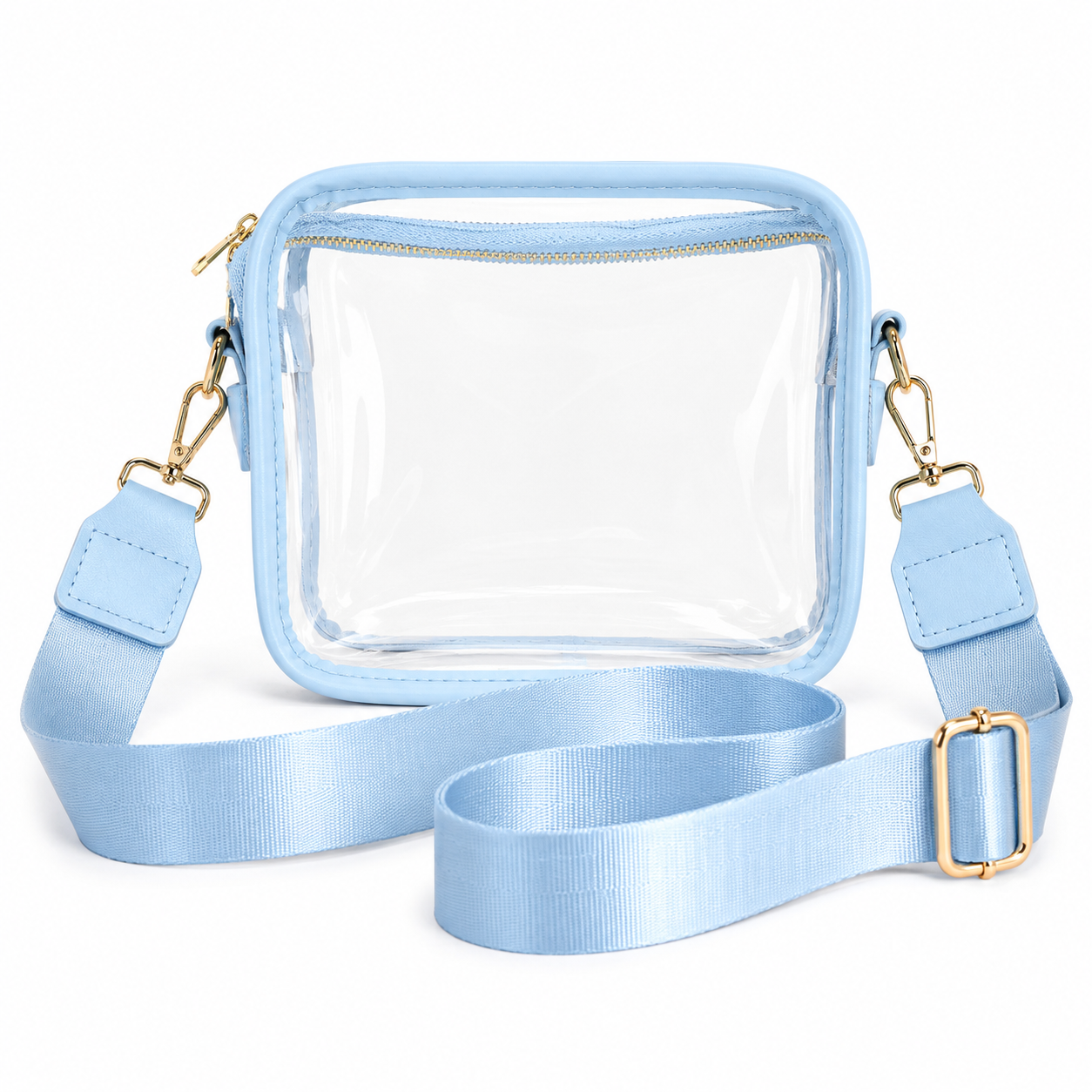 Light Blue & Clear Stadium Crossbody Bag