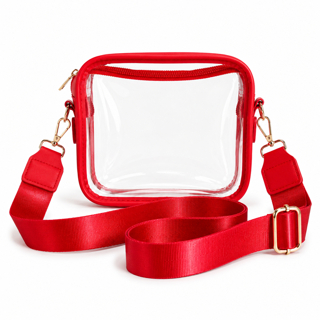 Red & Clear Stadium Crossbody Bag