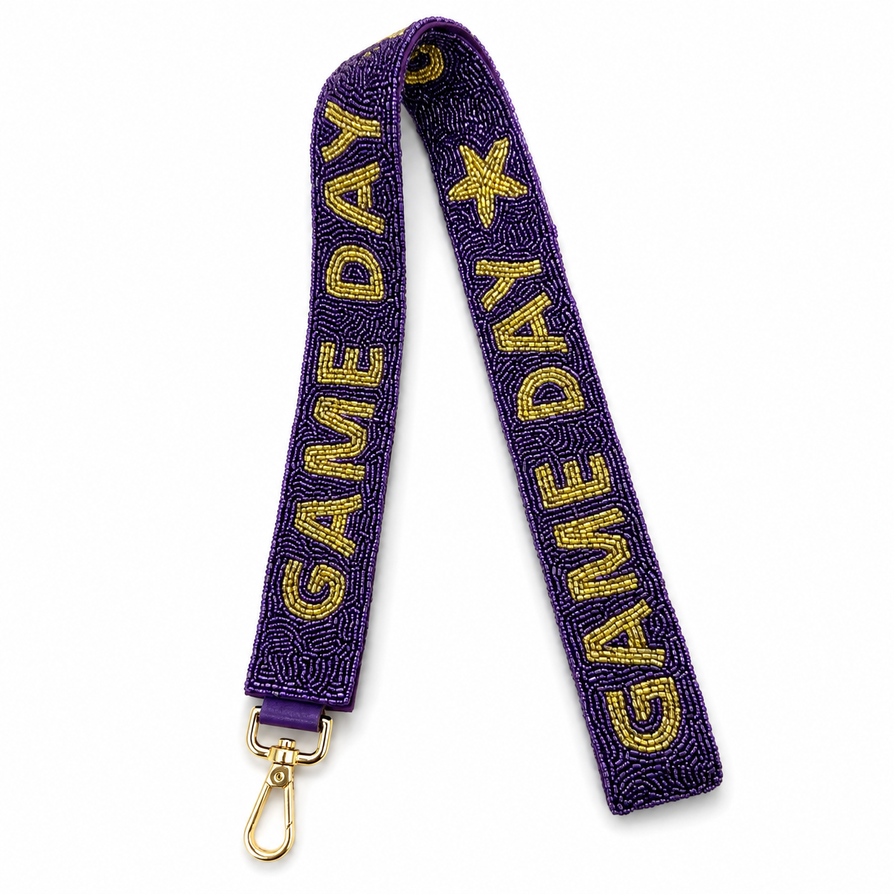 Game Day Purple/Gold Beaded Strap