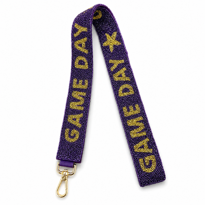 Game Day Purple/Gold Beaded Strap