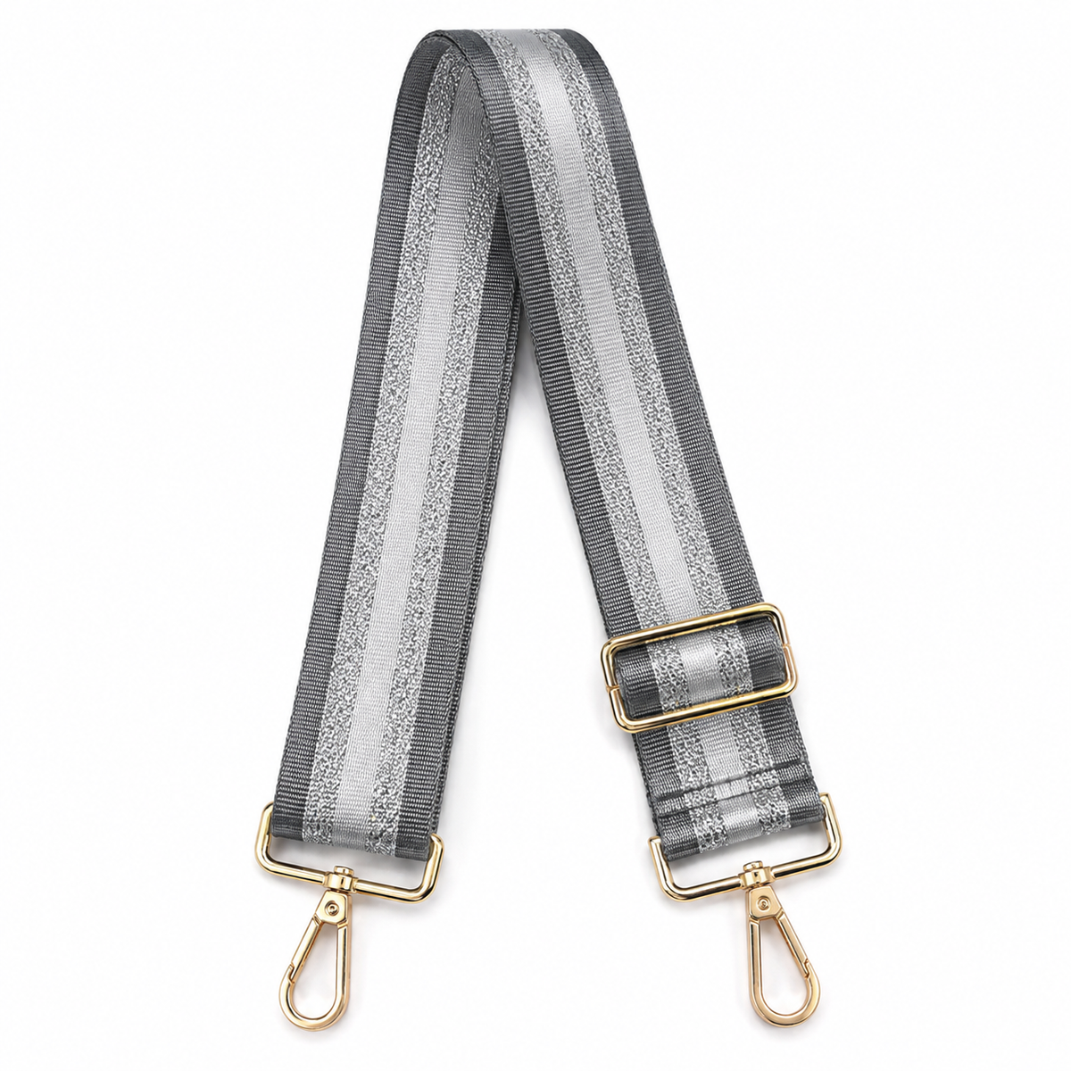 Gray & Silver Metallic Adjustable Purse Strap