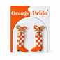 Orange & White Checkered Cowboy Boot Dangle Earrings