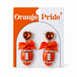 Orange Glitter Football & Bow Dangle Earrings