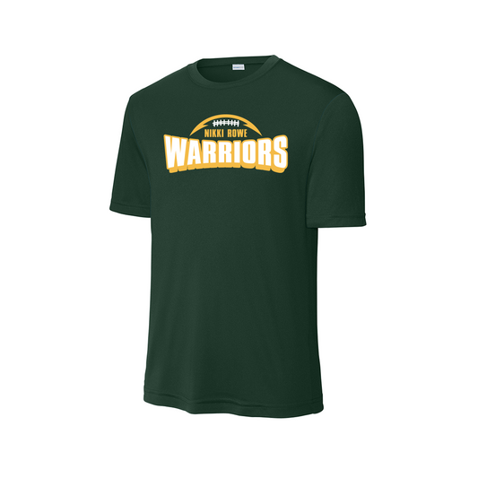 Nikki Rowe “Warriors Football” Tee - Drifit Short sleeve - Forest Green