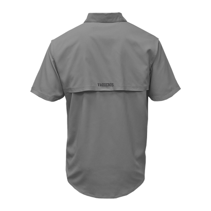 UTRGV Black Texas Logo - Men's Grey Fishing Shirt