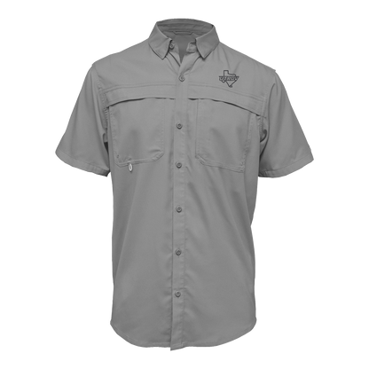 UTRGV Black Texas Logo - Men's Grey Fishing Shirt