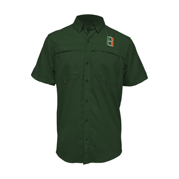 Embroidered Fishing Shirt - Short Sleeve - Harlingen South Hawks - S Logo