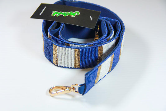 Navy & Gold Gameday Beaded Purse Strap – Mustangs Edition
