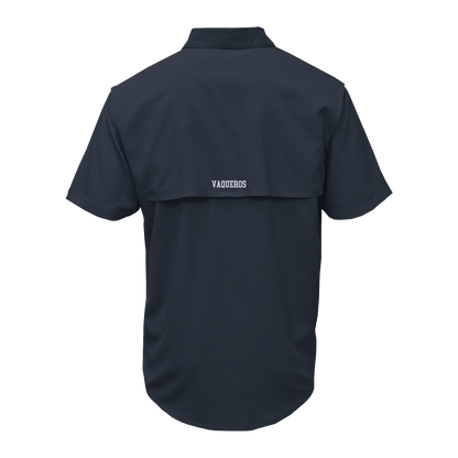 UTRGV White Texas Logo - Men's Navy Fishing Shirt