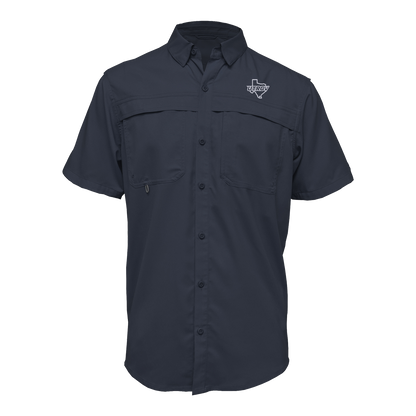 UTRGV White Texas Logo - Men's Navy Fishing Shirt