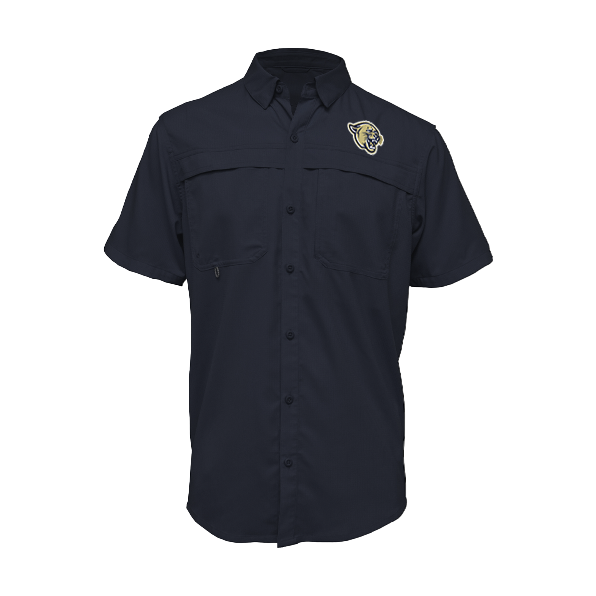 Embroidered Fishing Shirt - Short Sleeve - Edinburg North Cougars - Cougar