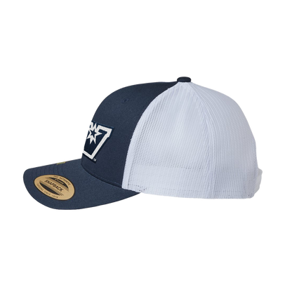 UTRGV Vaqueros Embroidered Yupoong Snapback Cap – Navy/White